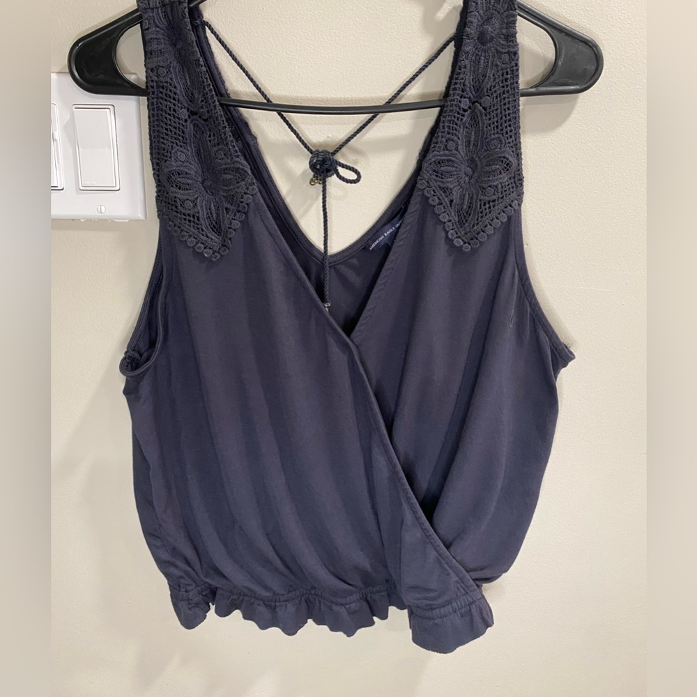 AE women’s boho tank, navy blue, size M, NWT
